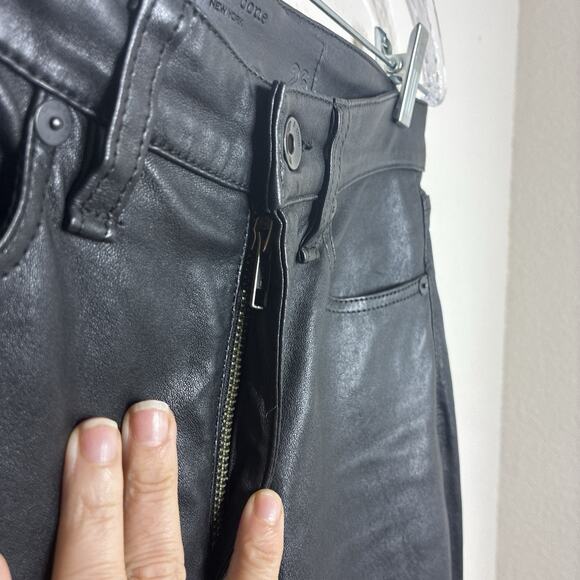 Rag and Bone Black Lamb Leather Skinny Pants 26 - Picture 5 of 12
